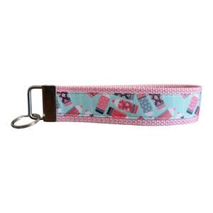 Pencil Keychain Wristlet‎ Handmade Fabric Key FOB Gift School Teacher Present